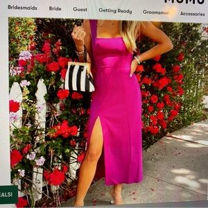 Show Me Your Mumu Eden Midi Dress in Fuchsia